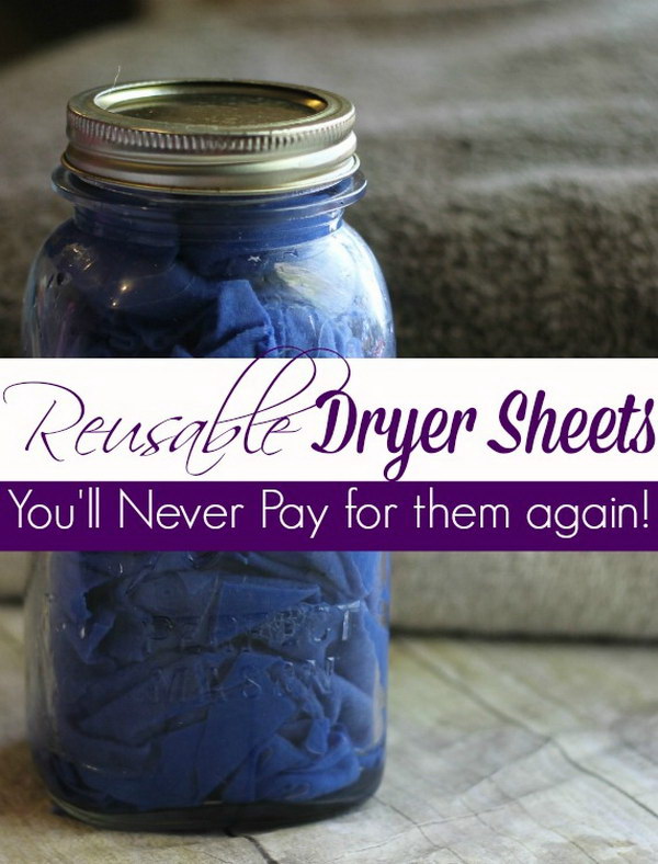 DIY Reusable Fabric Softener Sheets. 