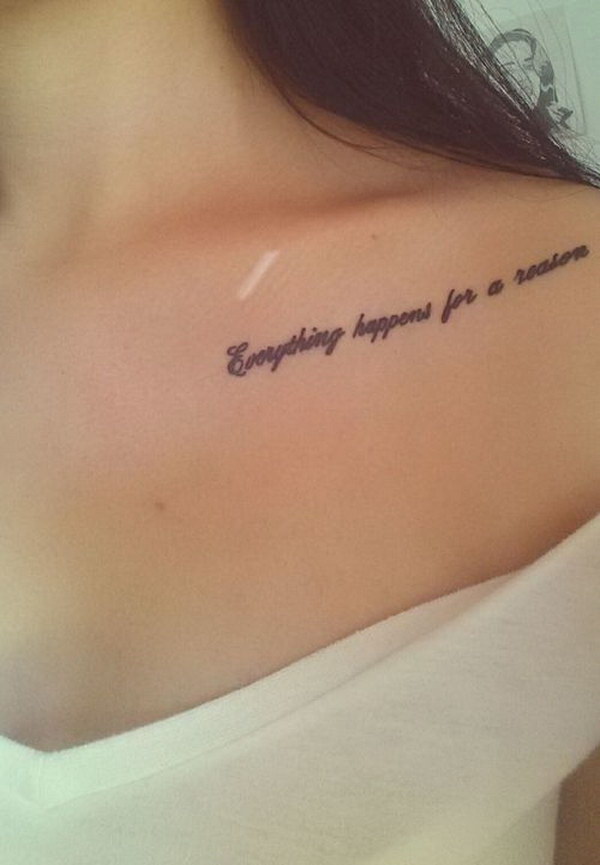 Collar Tattoo: Everything Happens For A Reason Tattoo.