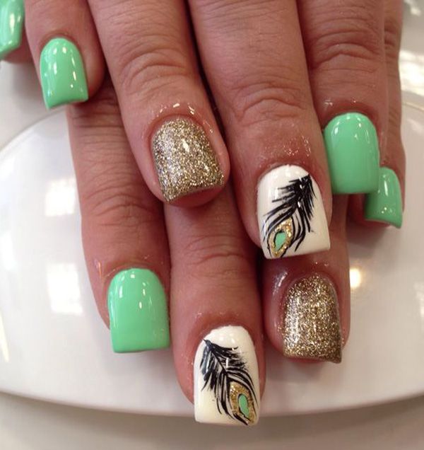 100+ Awesome Green Nail Art Designs