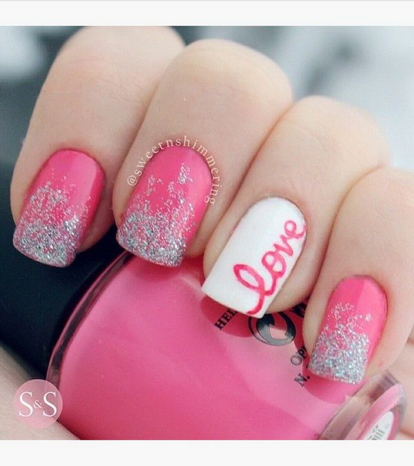  Nails With Glitter Powder Moreover Pink Nail Art Design Moreover Pink