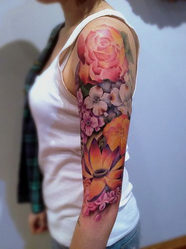 40 Cool and Pretty Sleeve Tattoo Designs for Women
