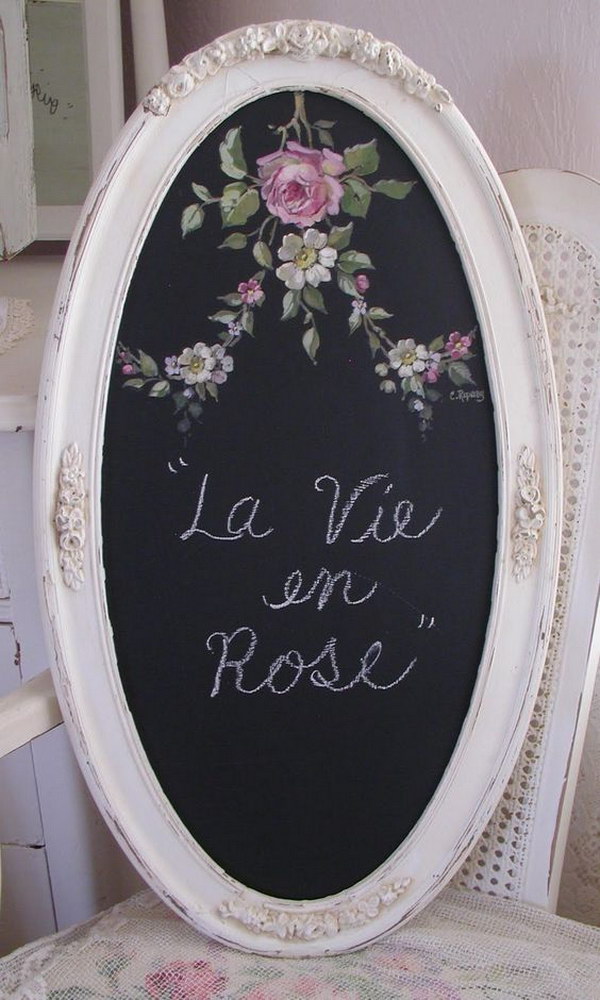 DIY Oval Rose Chalkboard 