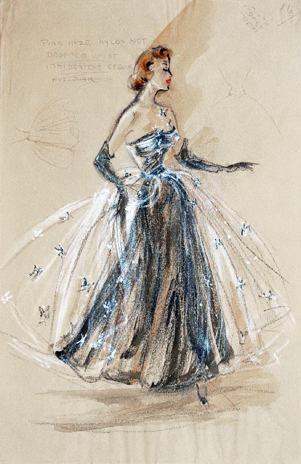 Edith Head Sketch. 