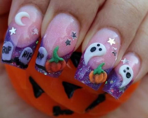 Halloween Ghost Nails. Cool Halloween Nail Art which show off your spooky spirit during the freakish festivities. 