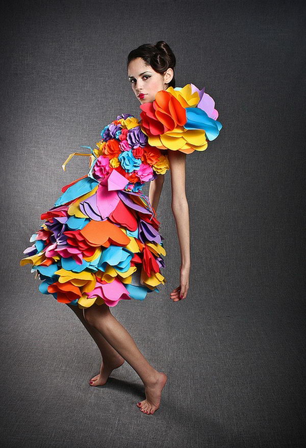 Gorgeous Rainbow Colored Dress. How fashionable for girls to wear a gorgeous and colorful dress. 