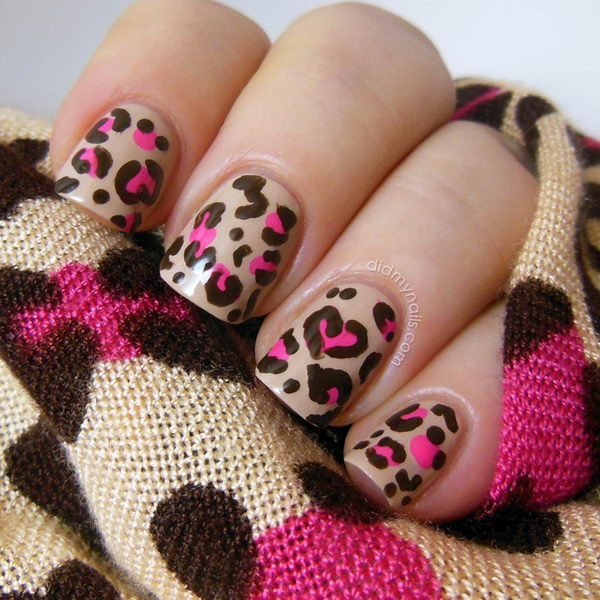 Cheetah or Leopard Nail Art. A great way to express your love for wildlife and leopard or cheetah in particular. 