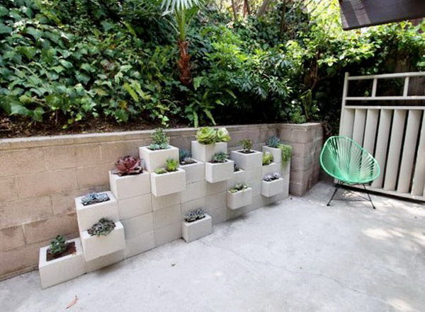 Cinder Block Stacked Planters. Concrete isn’t just for the infrastructure and base of certain buildings. You can use concrete in a variety of DIY projects, and infuse it into everyday products. 