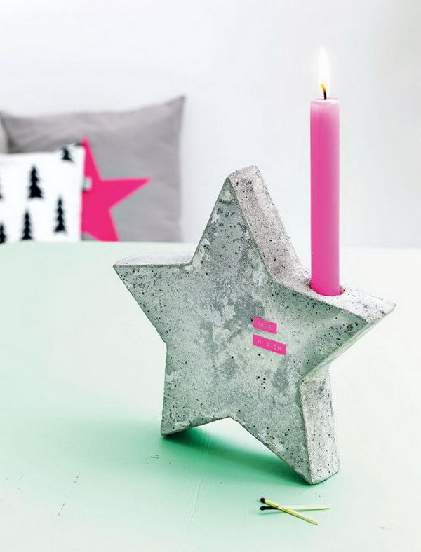 Cute Candle Holder. Concrete isn’t just for the infrastructure and base of certain buildings. You can use concrete in a variety of DIY projects, and infuse it into everyday products. 