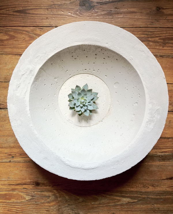 DIY Concrete Bowl Centerpiece. Concrete isn’t just for the infrastructure and base of certain buildings. You can use concrete in a variety of DIY projects, and infuse it into everyday products. 