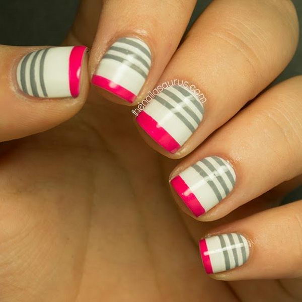 Cool Stripe Nail Art. 