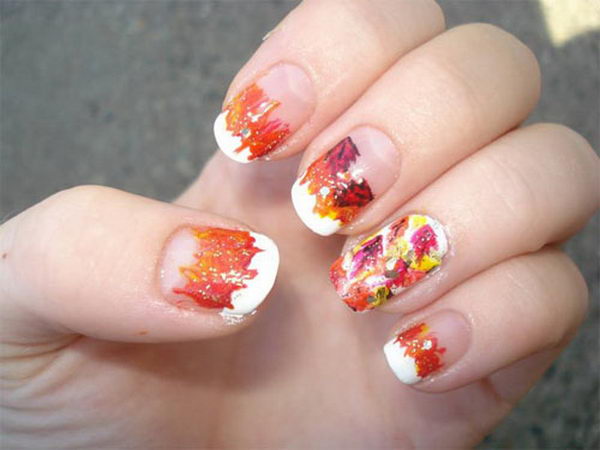 Cool Thanksgiving and Fall Nail Designs. An interesting way to dress up your look for fall. 