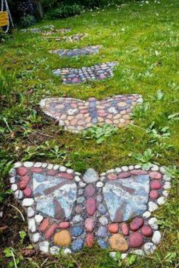 Butterfly Shaped Stepping Stones. Not only functional but also can be used to decorate your garden. Make the walk in your garden more exciting and fun. 