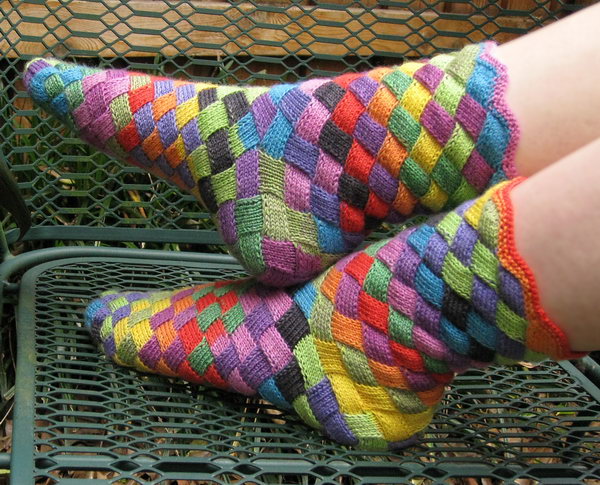These rainbow knitted socks are so lovely and perfect for gifts. 