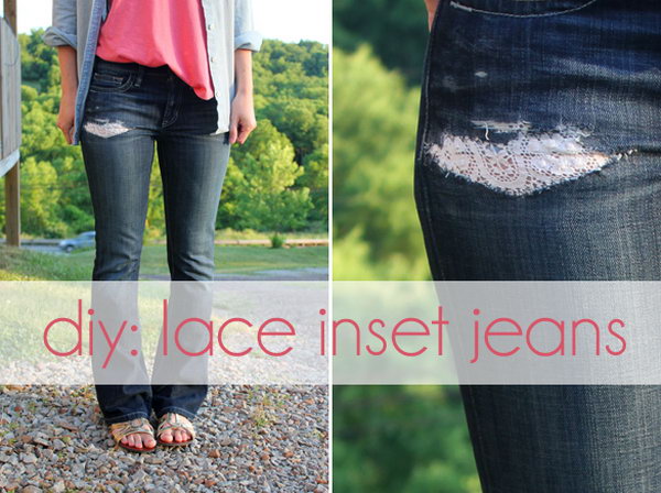 DIY Lace Inset Jeans, 