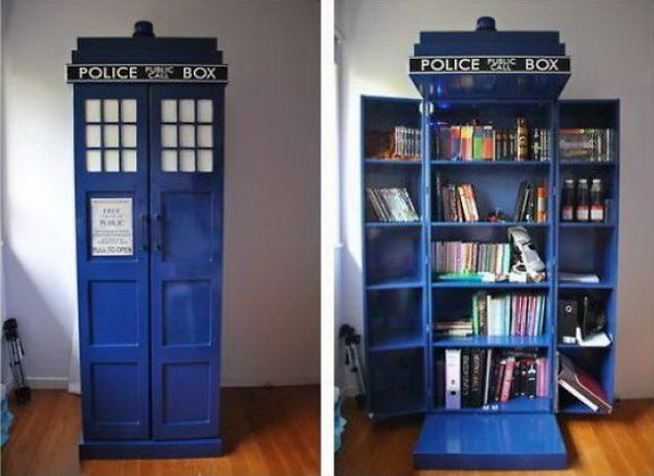 If you are a Doctor Who fan and love to read, this handmade TARDIS bookshelf is perfect for you. 