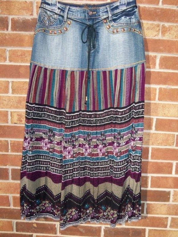 Recycled Jeans Skirt. Do something new today that will be fashionable all summer. 