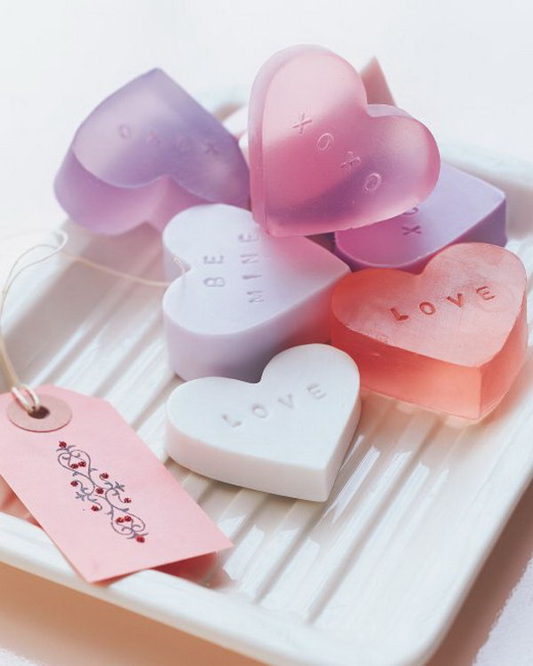 These heart shaped soap are perfect gifts for Valentine’s Day. They could also be made into other shapes as well for other gifts. 
