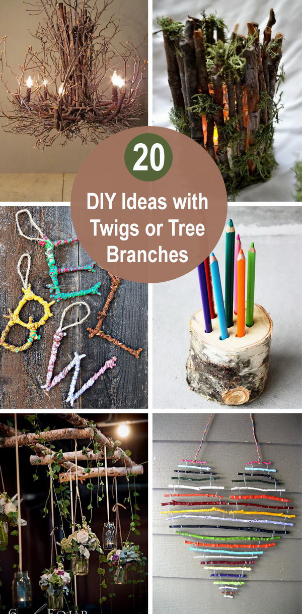 20 DIY Ideas with Twigs or Tree Branches. 