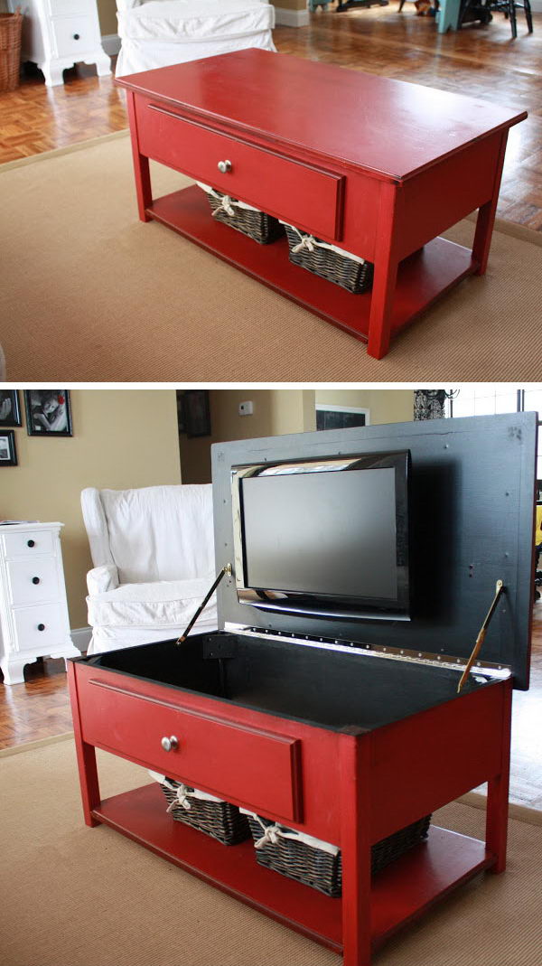 Hide your bedroom TV in this coffee table. 