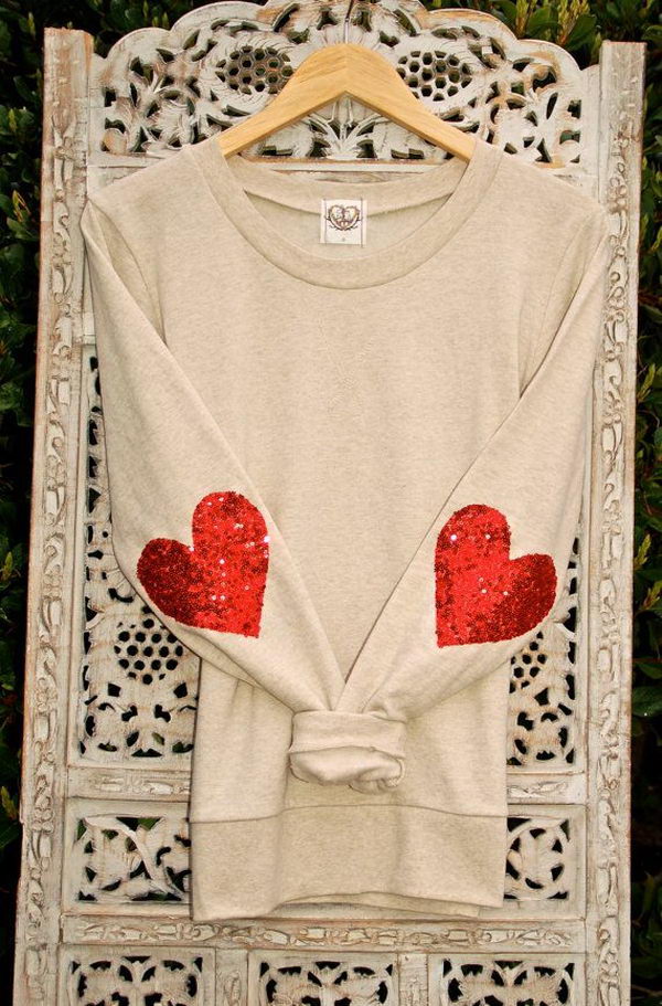 Sequin Heart Elbow Patch. Create a style of intelligence, distinction and romantic fashion. Give your old sweater or jacket a new life. 