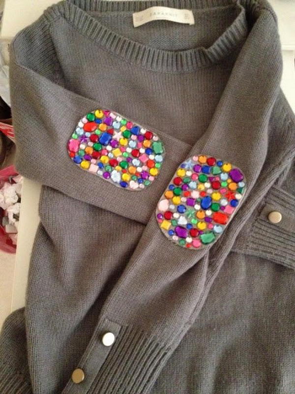 Jeweled Elbow Patches. Create a style of intelligence, distinction and romantic fashion. Give your old sweater or jacket a new life. 