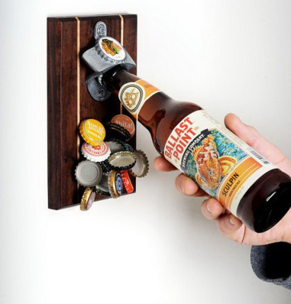 Can you imagine a happy time with your best fellows but without beer? Absolutely not! The handmade magnetic bottle opener is a cute gift for them, the coolest part is the megnet can gather the bottle caps together. 