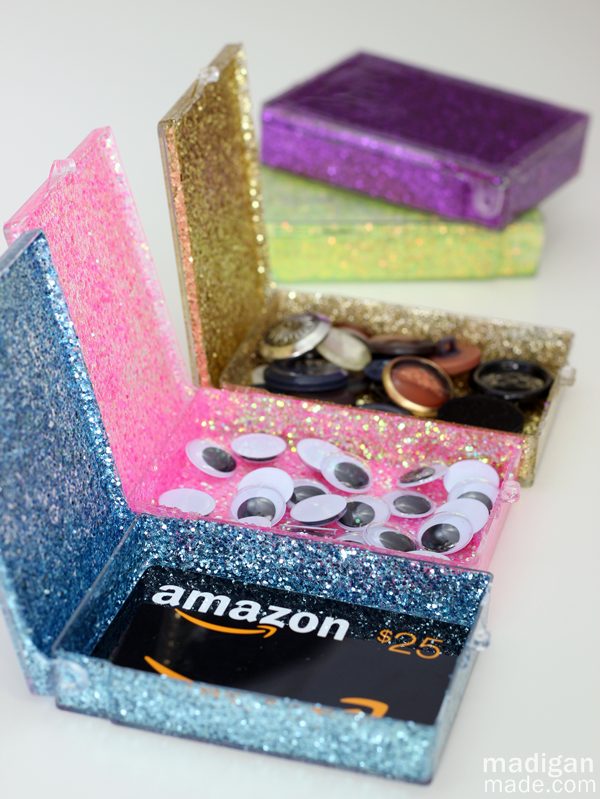 Upcycled Glitter Storage Boxes. Making those handmade objects needs large amount of patience and is a time comsuming job. But this beautiful gift can totally express your appreciation for the teachers' help. 