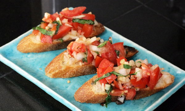 Bruschetta Recipe. Prepare this Italian appetizer to celebrate your party with toasted breads rubbed down with garlic, olive oil, sea salt and fresh pepper in a few minutes. 