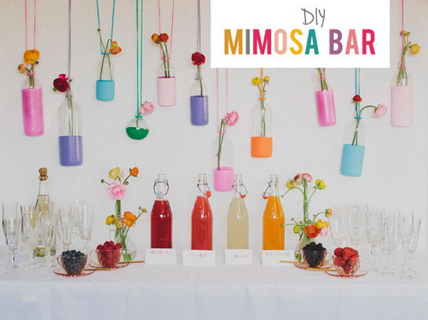Mimosa Bar Wedding Ideas. Delight your guests with a mimosa bar for a morning or brunch reception in bright colors and fresh flavor. 
