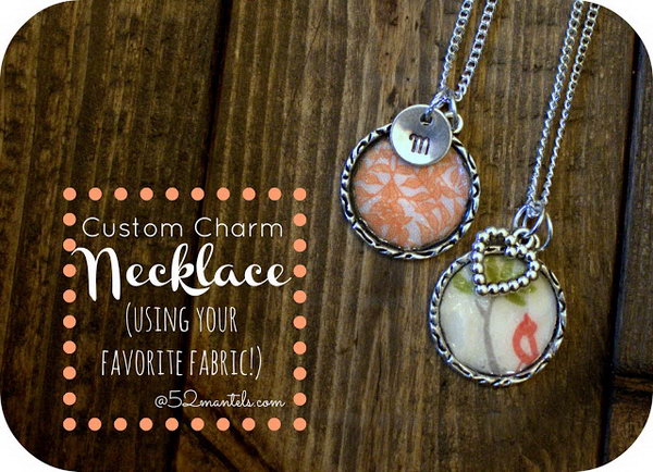Fabric Charm Necklace.  Use glue dot to secure the fabric circle in a beautiful pattern. Fill the frame with dimensional magic. Add jump ring to connect your charm with necklace chain. You'll turn out this gift with stunning beauty and little expenditure. 
