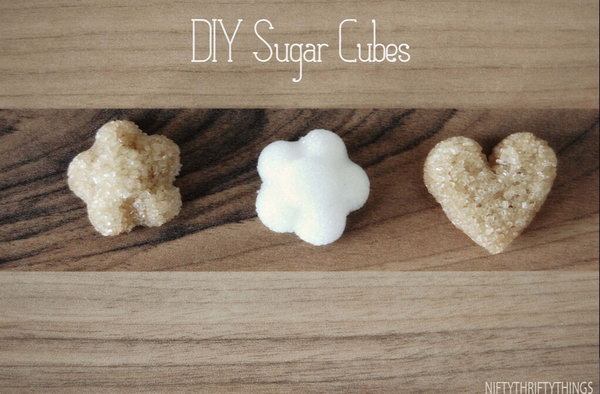 DIY Sugar Cubes. It's super chic to prepare this adorable sugar cubes for your friends, it's not expensive at all. Just mix sugar little by little with water for the paste like consistency. Fill it into ice cube tray and let it dry. 