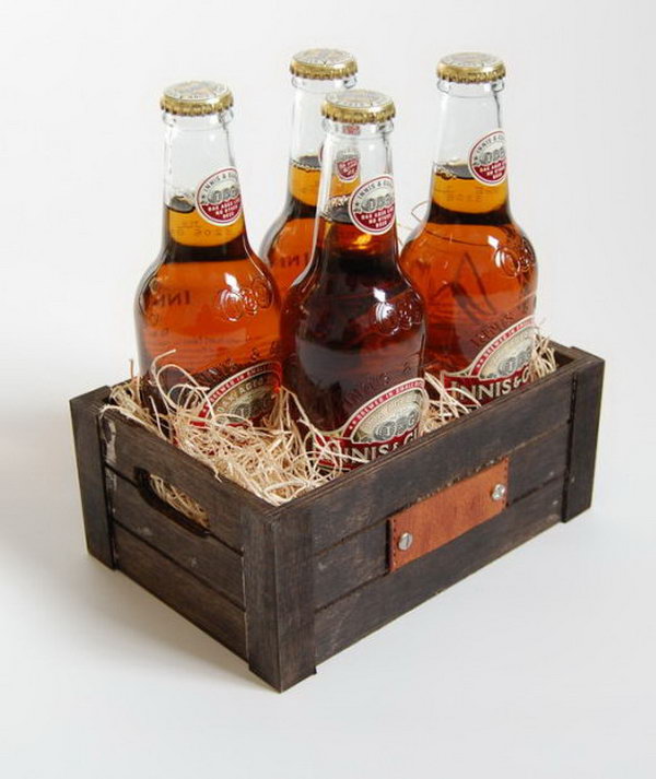 Personalized Beer Crate. It is a cool way to give your favorite man beers in a unique crate as a present on special days like his birthday or Christmas. 