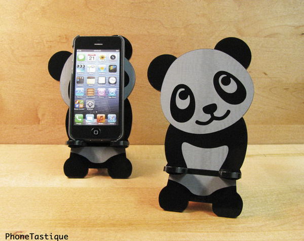 Adorable Panda iPhone Stand. This outstanding iPhone stand is perfect to display your iPhone device.  It looks great even when it's not in use. It is functional and user friendly. 