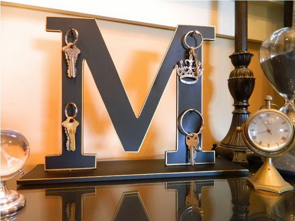 Monogram Key Holder. This project not only serves as a functional key holder, but also a chic and gorgeous home decor item. Check out 