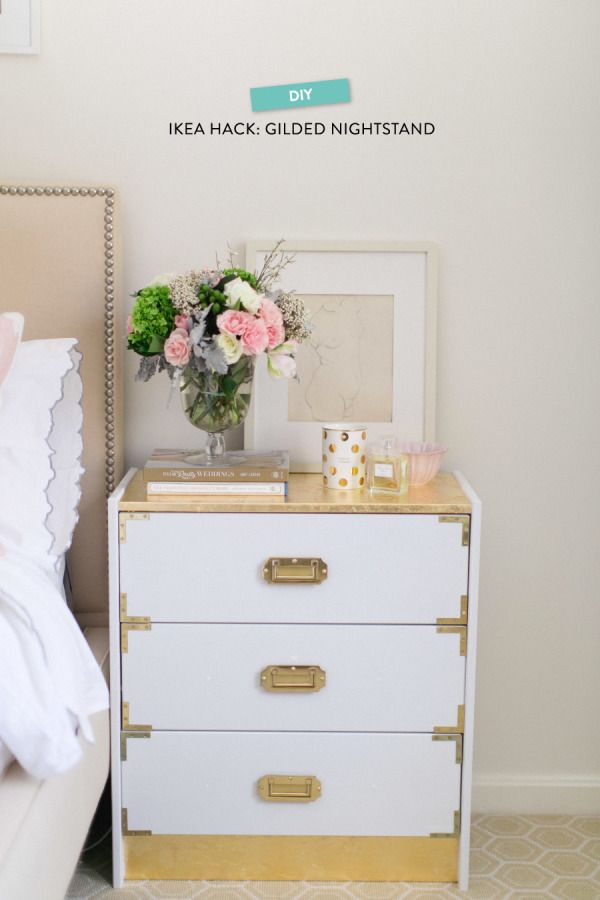 Gilded Campaign Nightstand. 