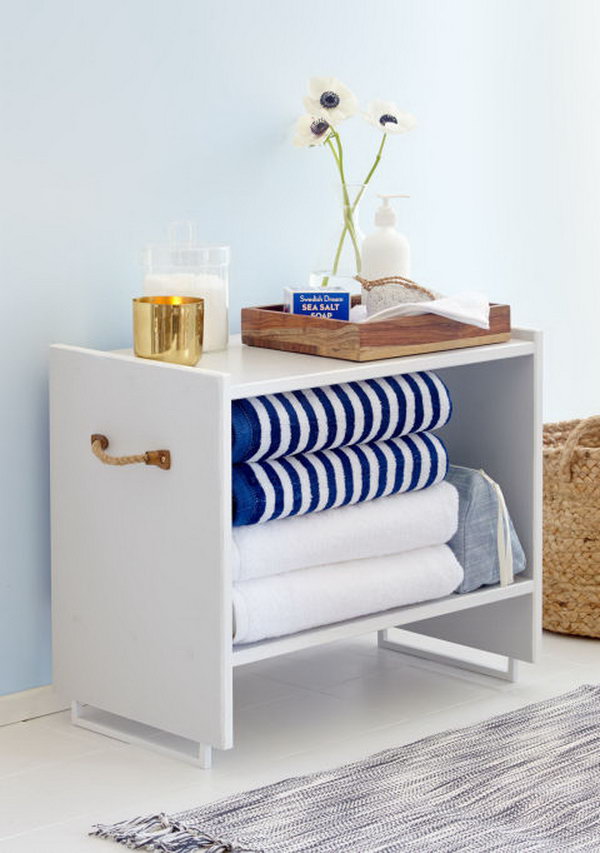 Ikea Nightstand into Adorable Bathroom Storage. Get the instructions 