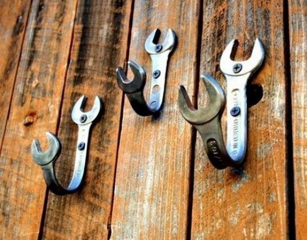 Recycled Open End Wrench Hooks 