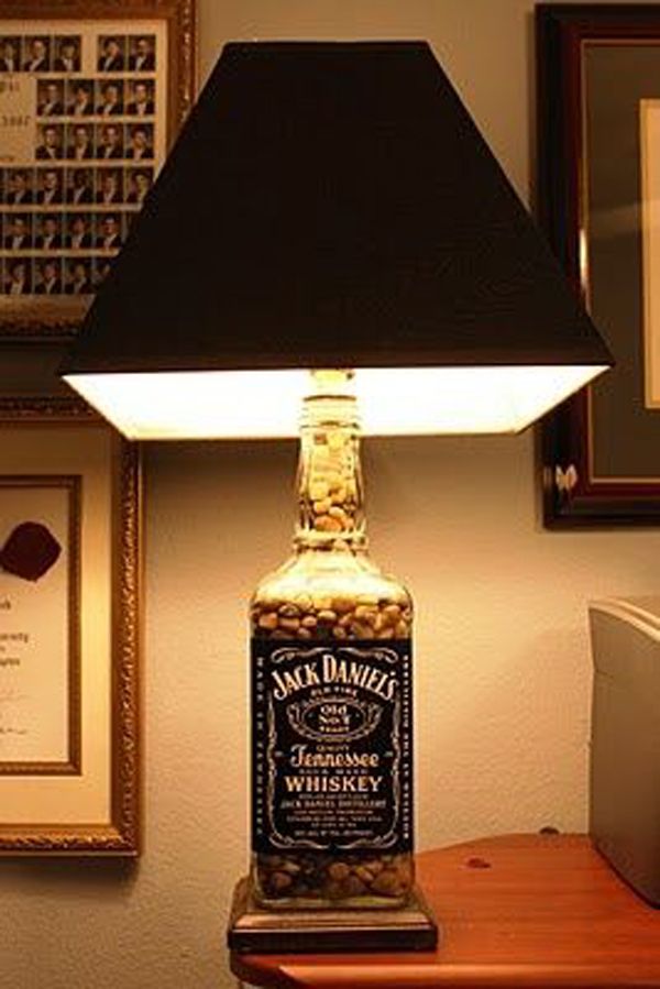 Wine Bottle Lamp for the Man Cave. 
