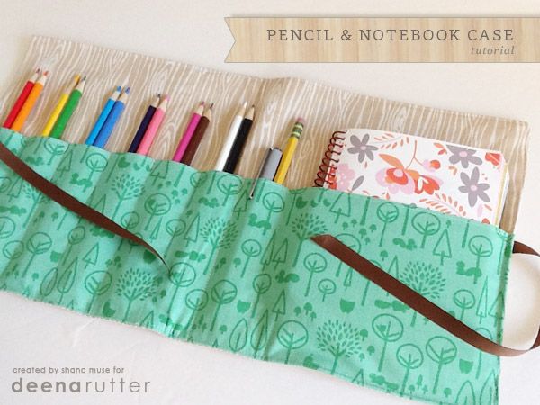 Homemade Sewing Pencil and Notebook Case. Easy sewing project for the beginner. Make great gifts for back to school time. 