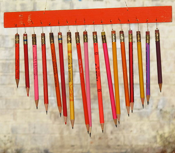Colorful Fun Pencil Wind Chime. See the steps 