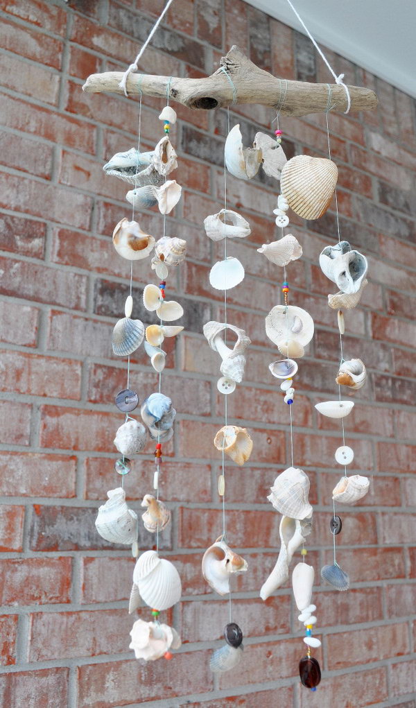 DIY Driftwood and Seashore Wind Chime. See the tutorial 