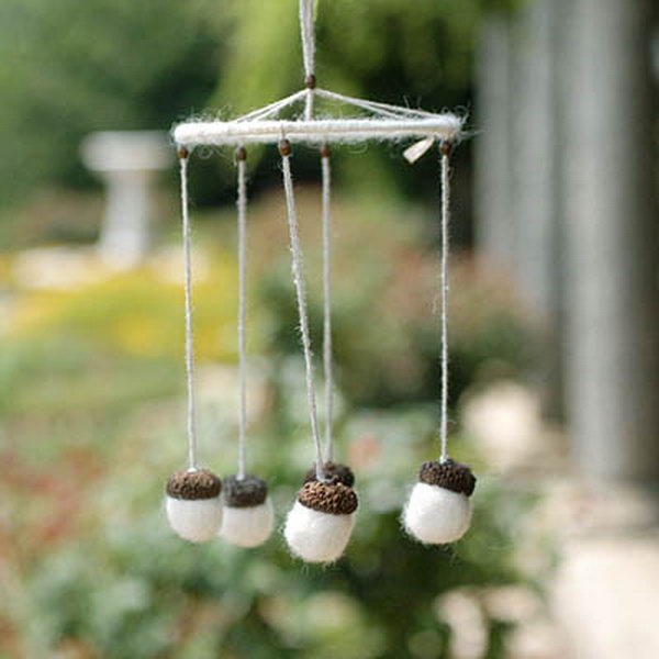 White Acorn Wind Chime. Check out the tutorial 
