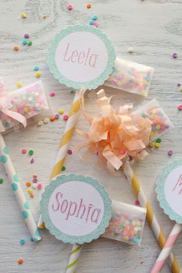 Sprinkle Packet Cupcake Toppers. See how to make it 