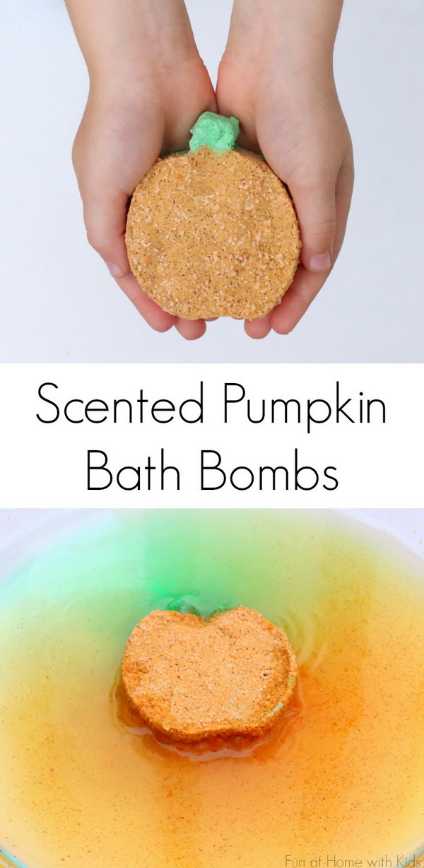 DIY Fizzing Fall Scented Pumpkin Bath Bombs 