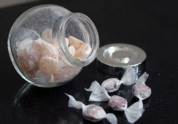 Homemade Herbal Cough Drop Candys. Simpley made with herbal tea and sugar. You can make at home even while sick. Get the Tutorial from Scoochmaroo via 