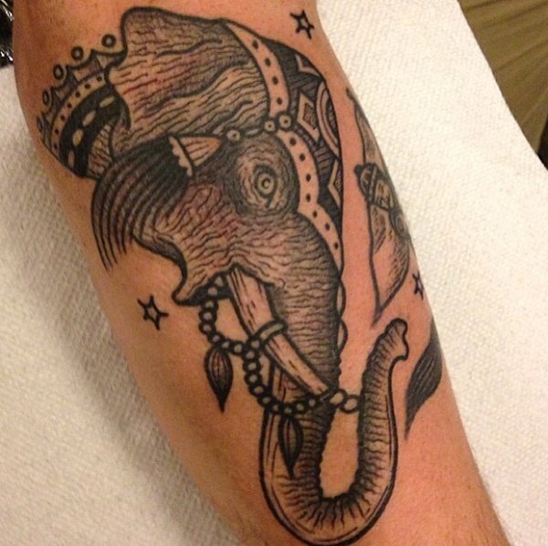 Shoulder Elephant Tattoo for Girls. 