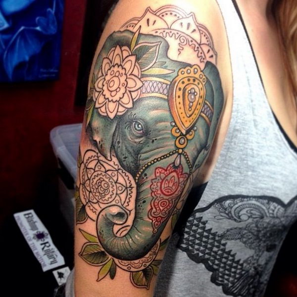 Circus Elephant Tattoo. 