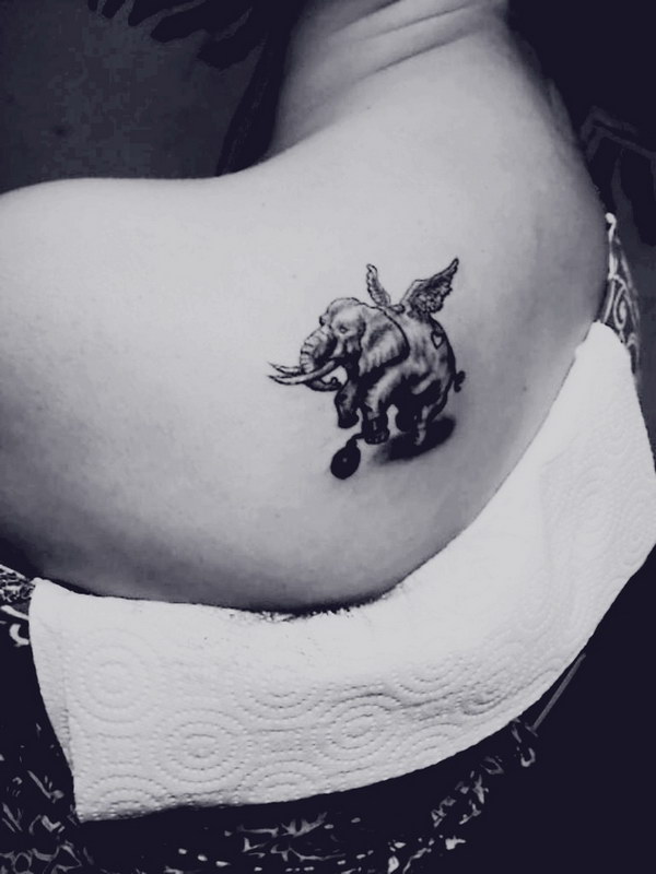 Little Elephant Tattoo for Girl. 