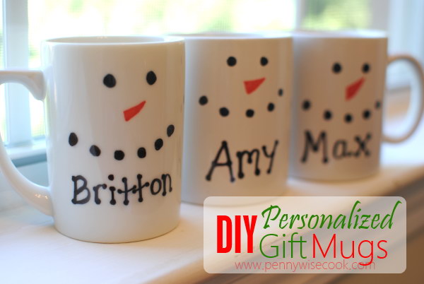 DIY Personalized Gift Mugs. 
