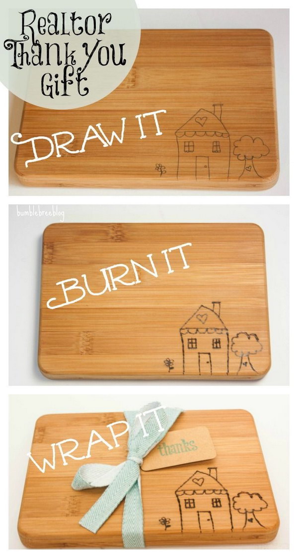 DIY Wooden Cutting Board. The wood etching cutting board turned out beautifully and makes great gifts for your hostess. 